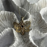 925 Sterling Silver Onyx & Marcasite Butterfly Necklace