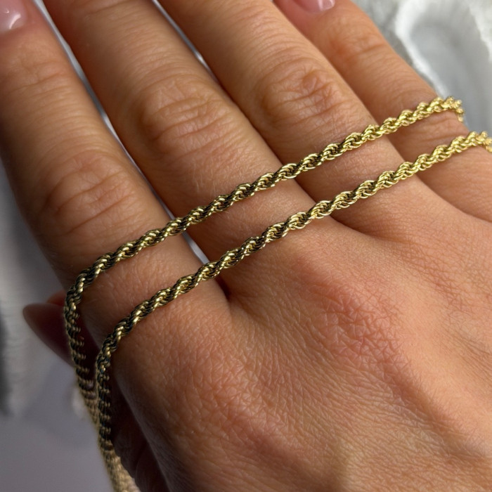 Italy 925 Sterling Silver Gold Plated Chain