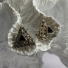 Vintage 925 Sterling Silver Onyx & Marcasite Earrings