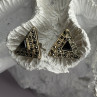 Vintage 925 Sterling Silver Onyx & Marcasite Earrings