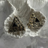 Vintage 925 Sterling Silver Onyx & Marcasite Earrings