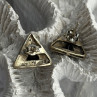 Vintage 925 Sterling Silver Onyx & Marcasite Earrings