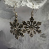 925 Sterling Silver Marcasite Snowflake Earrings
