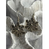 925 Sterling Silver Marcasite Snowflake Earrings