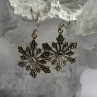 925 Sterling Silver Marcasite Snowflake Earrings