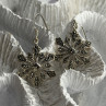 925 Sterling Silver Marcasite Snowflake Earrings