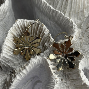 925 Sterling Silver Marcasite Snowflake Earrings