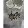 925 Sterling Silver Marcasite Snowflake Earrings