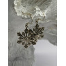 925 Sterling Silver Marcasite Snowflake Earrings