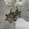 925 Sterling Silver Marcasite Snowflake Earrings