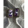 925 Sterling Silver Amethyst Clip-On Earrings