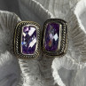 925 Sterling Silver Amethyst Clip-On Earrings