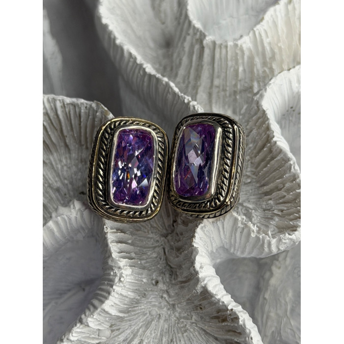 925 Sterling Silver Amethyst Clip-On Earrings