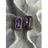 925 Sterling Silver Amethyst Clip-On Earrings