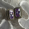 925 Sterling Silver Amethyst Clip-On Earrings