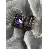 925 Sterling Silver Amethyst Clip-On Earrings