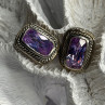 925 Sterling Silver Amethyst Clip-On Earrings
