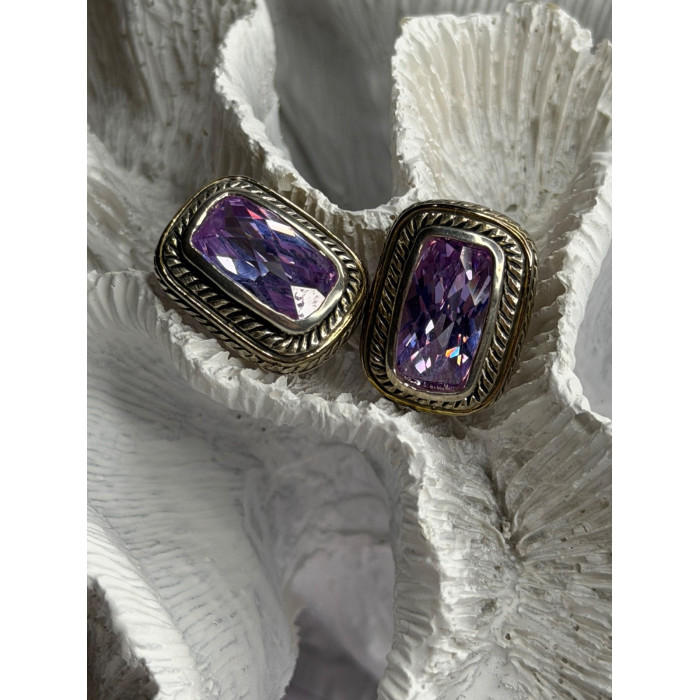 925 Sterling Silver Amethyst Clip-On Earrings