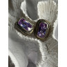 925 Sterling Silver Amethyst Clip-On Earrings