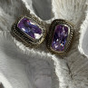 925 Sterling Silver Amethyst Clip-On Earrings