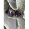 925 Sterling Silver Amethyst Clip-On Earrings