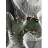 925 Sterling Silver Jade Earrings Length 1.30 inch