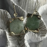 925 Sterling Silver Jade Earrings Length 1.30 Inch