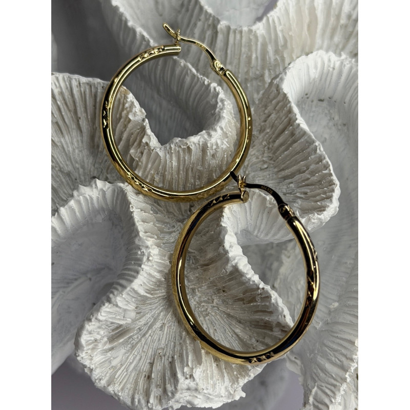 SLC 925 Sterling Silver Gold Plated Hoop Earrings