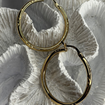 SLC 925 Sterling Silver Gold Plated Hoop Earrings
