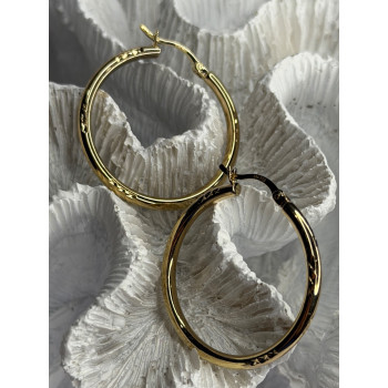 SLC 925 Sterling Silver Gold Plated Hoop Earrings