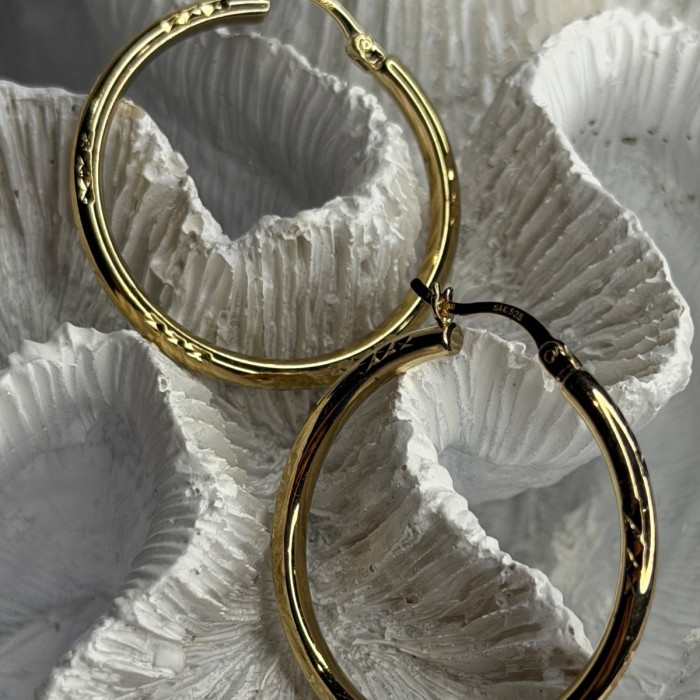 SLC 925 Sterling Silver Gold Plated Hoop Earrings