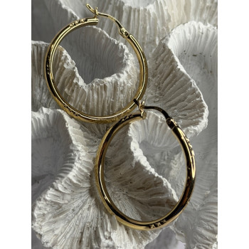SLC 925 Sterling Silver Gold Plated Hoop Earrings