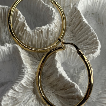 SLC 925 Sterling Silver Gold Plated Hoop Earrings