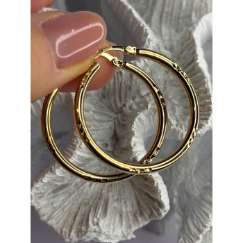 SLC 925 Sterling Silver Gold Plated Hoop Earrings