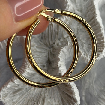 SLC 925 Sterling Silver Gold Plated Hoop Earrings