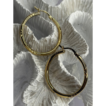 SLC 925 Sterling Silver Gold Plated Hoop Earrings