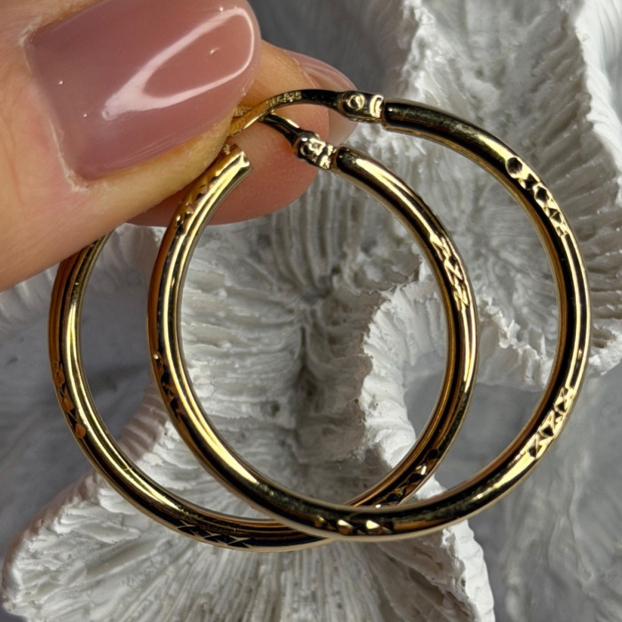SLC 925 Sterling Silver Gold Plated Hoop Earrings