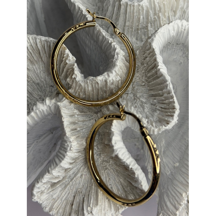 SLC 925 Sterling Silver Gold Plated Hoop Earrings
