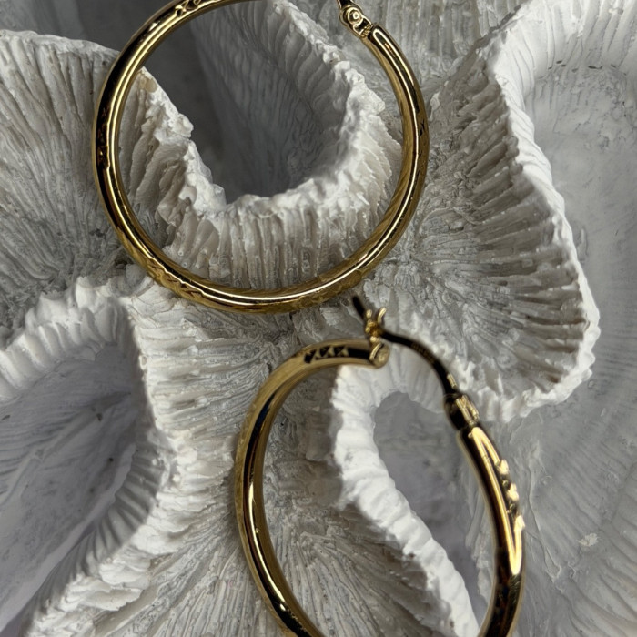 SLC 925 Sterling Silver Gold Plated Hoop Earrings