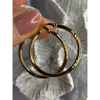 SLC 925 Sterling Silver Gold Plated Hoop Earrings