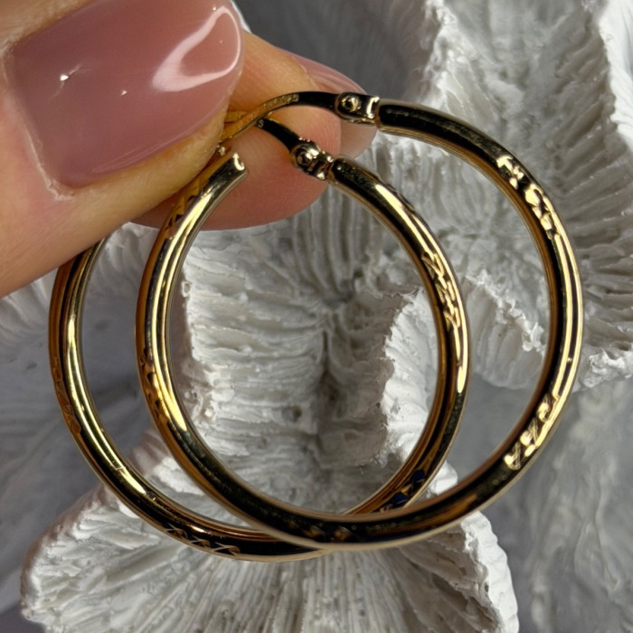 SLC 925 Sterling Silver Gold Plated Hoop Earrings