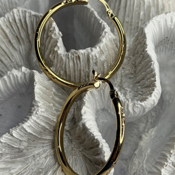 SLC 925 Sterling Silver Gold Plated Hoop Earrings