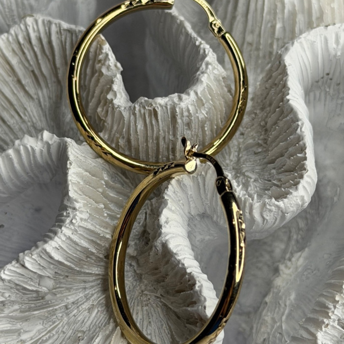 SLC 925 Sterling Silver Gold Plated Hoop Earrings