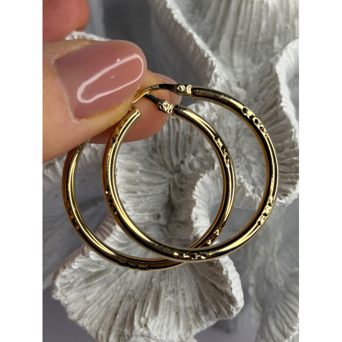 SLC 925 Sterling Silver Gold Plated Hoop Earrings