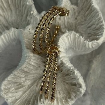 Gold Plated Earrings Length 1 Inch