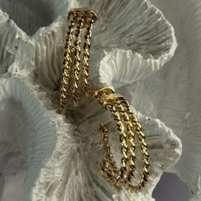 Gold Plated Earrings Length 1 Inch