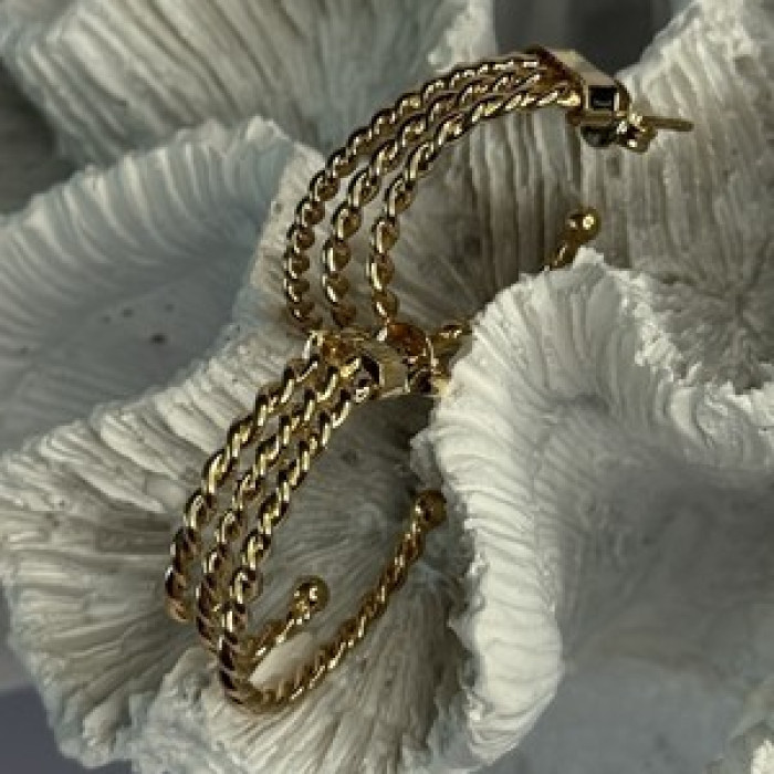 Gold Plated Earrings Length 1 Inch