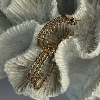 Gold Plated Earrings Length 1 Inch