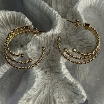 Gold Plated Earrings Length 1 Inch
