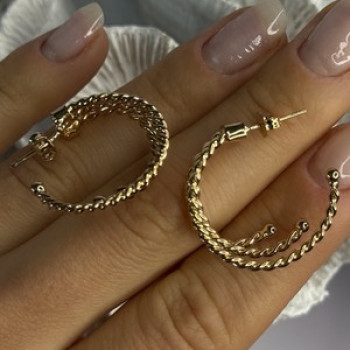Gold Plated Earrings Length 1 Inch